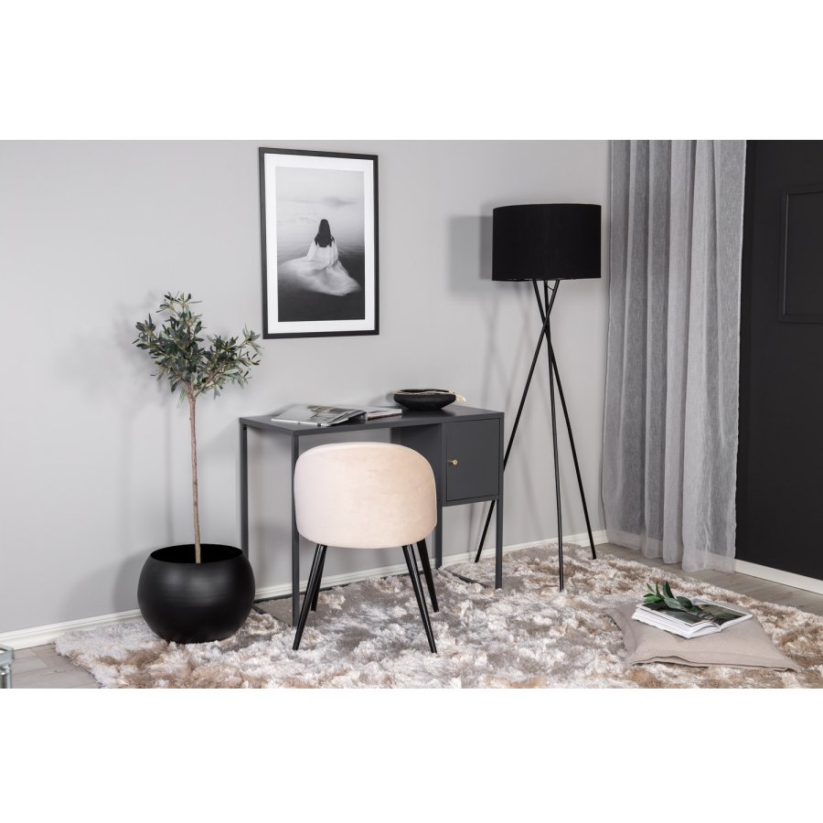 VENTURE DESIGN Bakal Schreibtisch, m. 1 Tür - hellgrauer Stuhl (95x45)