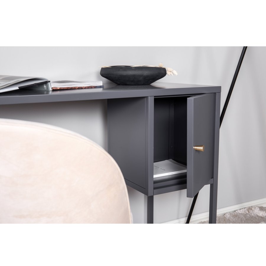 VENTURE DESIGN Bakal Schreibtisch, m. 1 Tür - hellgrauer Stuhl (95x45)