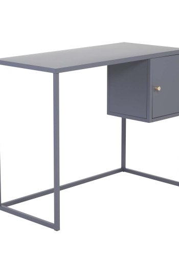 VENTURE DESIGN Bakal Schreibtisch, m. 1 Tür - hellgrauer Stuhl (95x45)