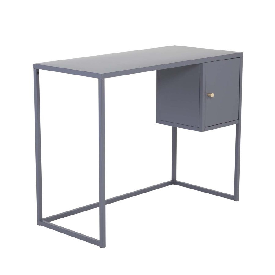 VENTURE DESIGN Bakal Schreibtisch, m. 1 Tür - hellgrauer Stuhl (95x45)