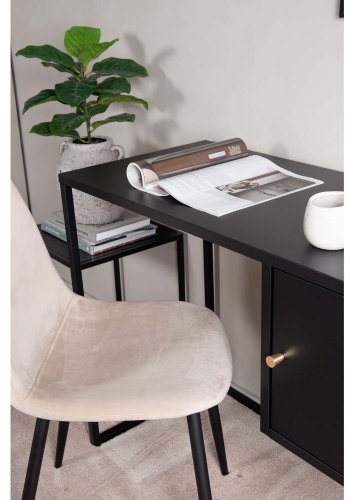 VENTURE DESIGN Bakal skrivebord, m. 1 dr - svart stl (95x45)