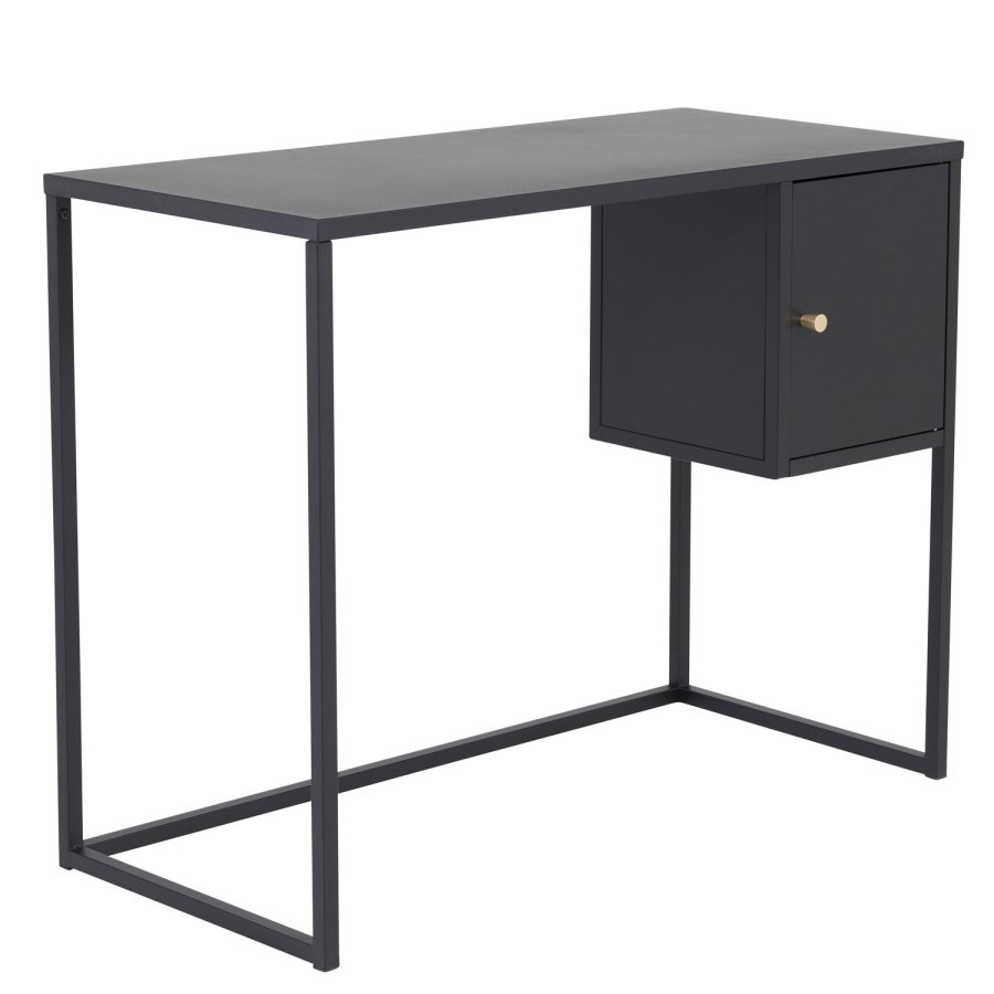 VENTURE DESIGN Bakal skrivebord, m. 1 dr - svart stl (95x45)