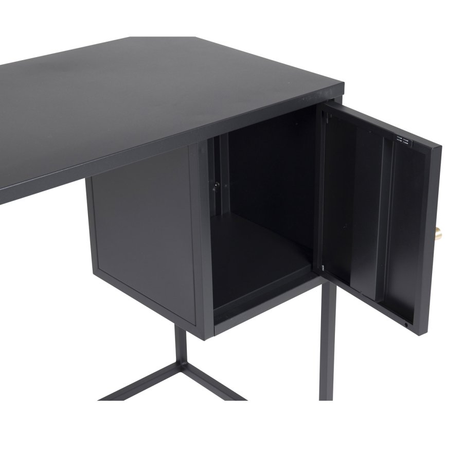 VENTURE DESIGN Bakal skrivebord, m. 1 dr - svart stl (95x45)