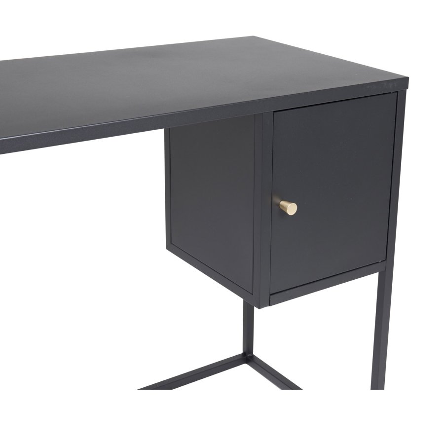 VENTURE DESIGN Bakal skrivebord, m. 1 dr - svart stl (95x45)