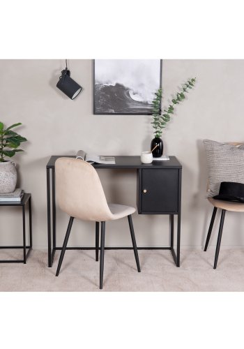 VENTURE DESIGN Bakal skrivebord, m. 1 dr - svart stl (95x45)