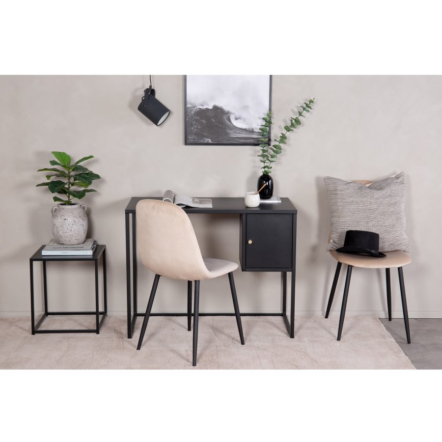 VENTURE DESIGN Bakal skrivebord, m. 1 dr - svart stl (95x45)