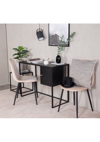 VENTURE DESIGN Bakal skrivebord, m. 1 dr - svart stl (95x45)