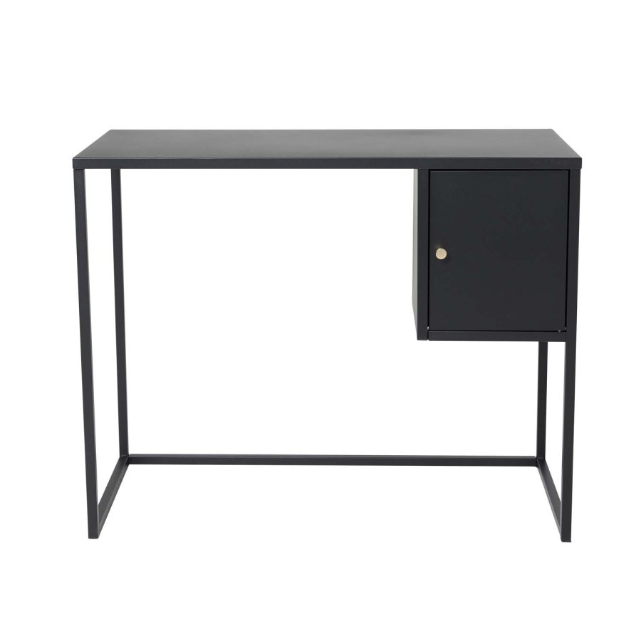 VENTURE DESIGN Bakal skrivebord, m. 1 dr - svart stl (95x45)
