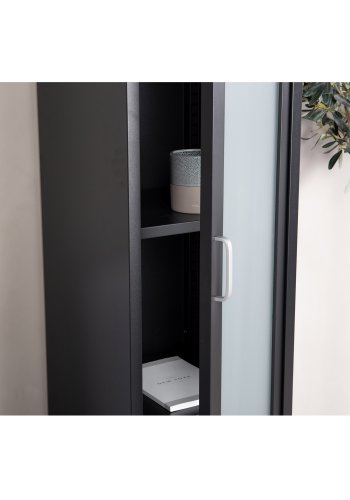 VENTURE DESIGN Acero Hyskap, m. 1 dr og 3 hyller - sort stl