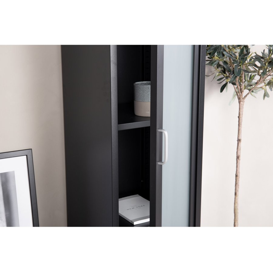 VENTURE DESIGN Acero Hyskap, m. 1 dr og 3 hyller - sort stl