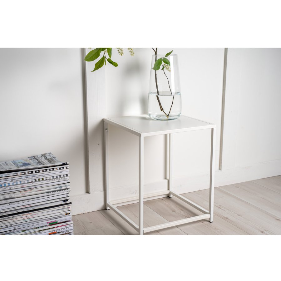 VENTURE DESIGN Sidebord i stl - hvitt stl