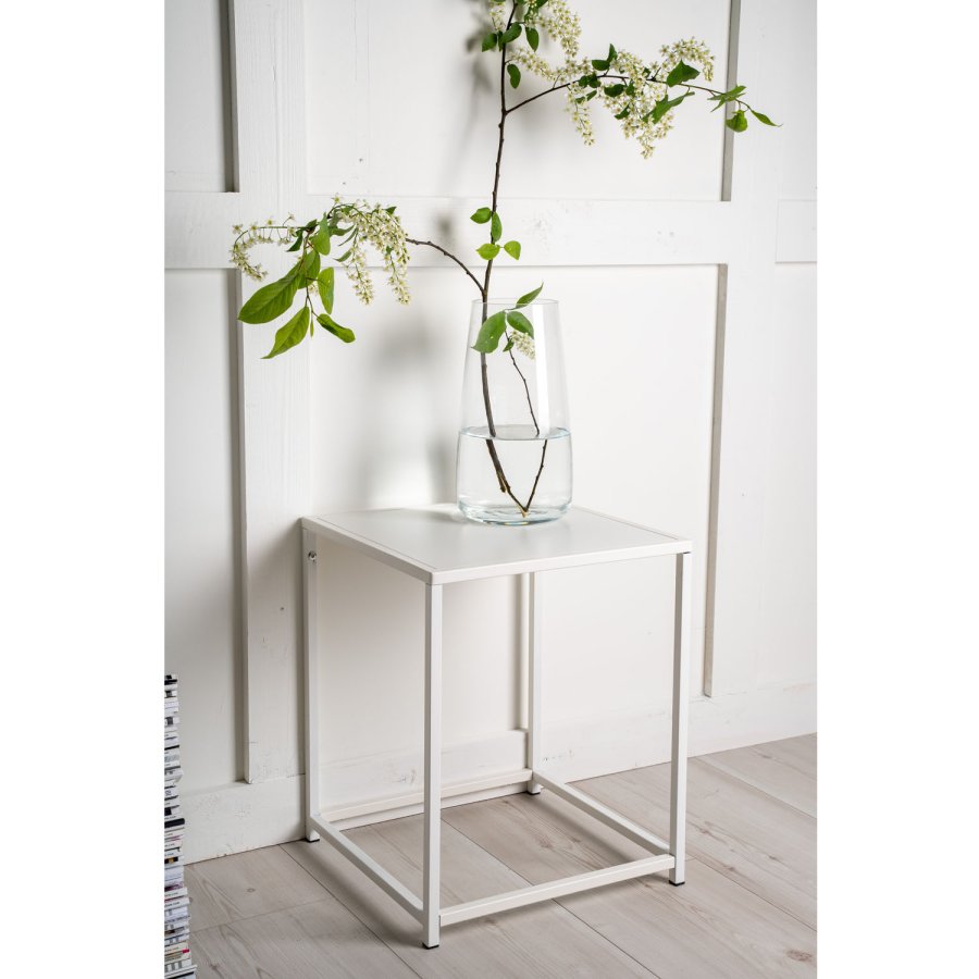 VENTURE DESIGN Sidebord i stl - hvitt stl