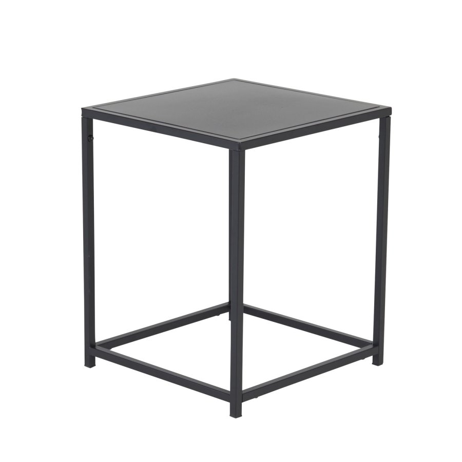 VENTURE DESIGN Sidebord i stl, rektangulrt - svart stl (38x37)