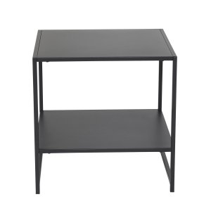 VENTURE DESIGN Sidobord i stl, med hylla - svart stl (50,8x50,8)