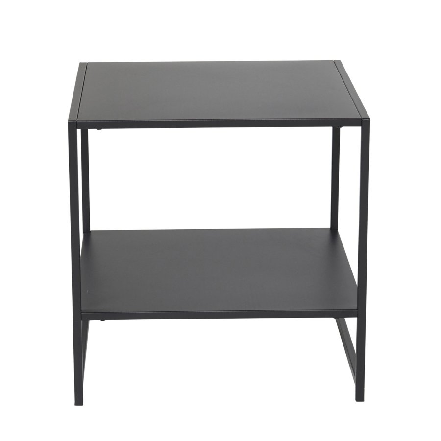 VENTURE DESIGN Sidebord i stl, m. hylle - sort stl (50,8x50,8)