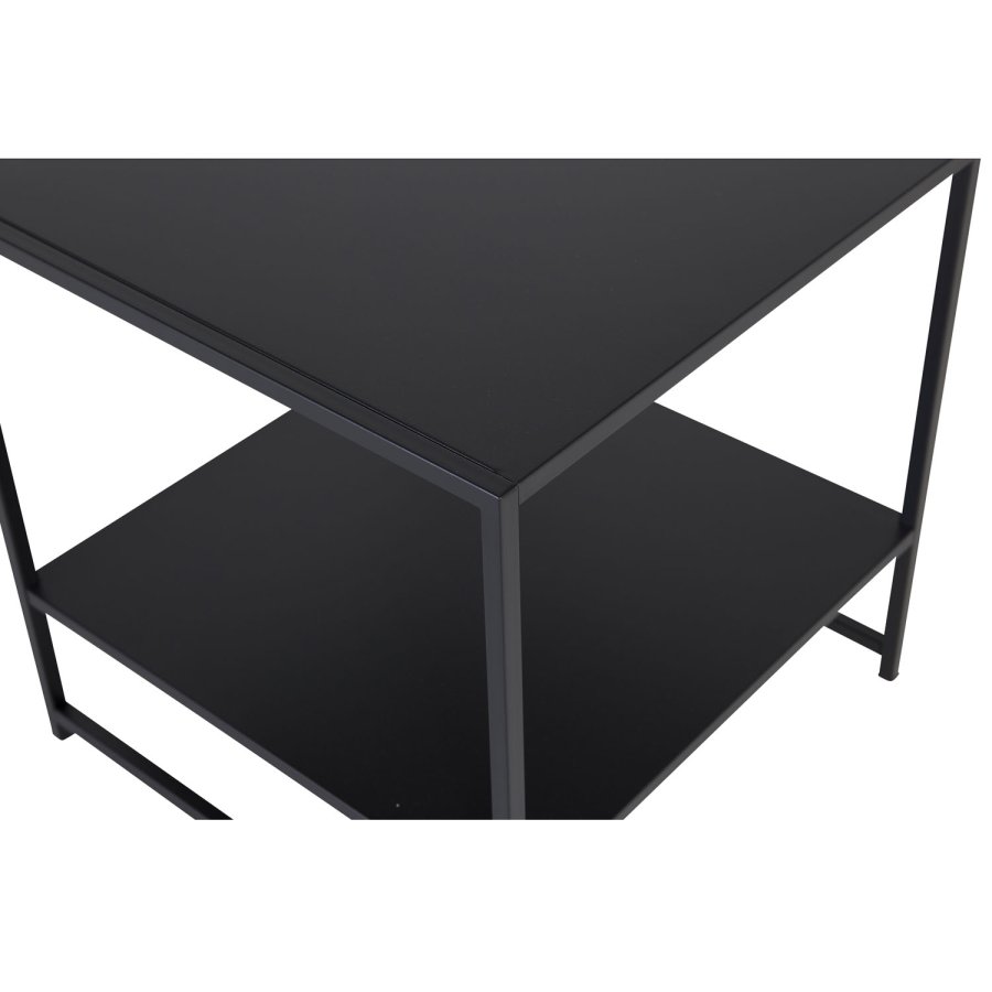 VENTURE DESIGN Sidebord i stl, m. hylle - sort stl (50,8x50,8)