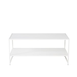 VENTURE DESIGN Staal Soffbord, med Hylla - Vitt Stl (101,6 x 43,2 cm)