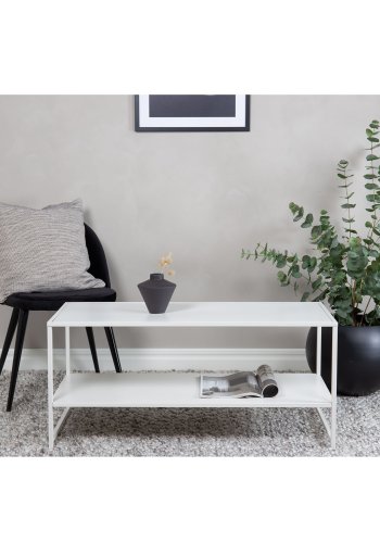 VENTURE DESIGN Steel salongbord, m. hylle - hvit stl (101,6x43,2)