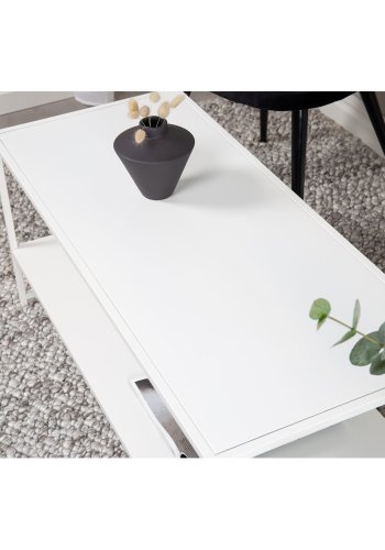 VENTURE DESIGN Steel salongbord, m. hylle - hvit stl (101,6x43,2)