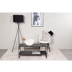 Staal sofabord, m. hylde - sort stl (101,6x43,2)