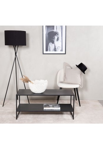 VENTURE DESIGN Steel sofabord, m. hylle - sort stl (101,6x43,2)