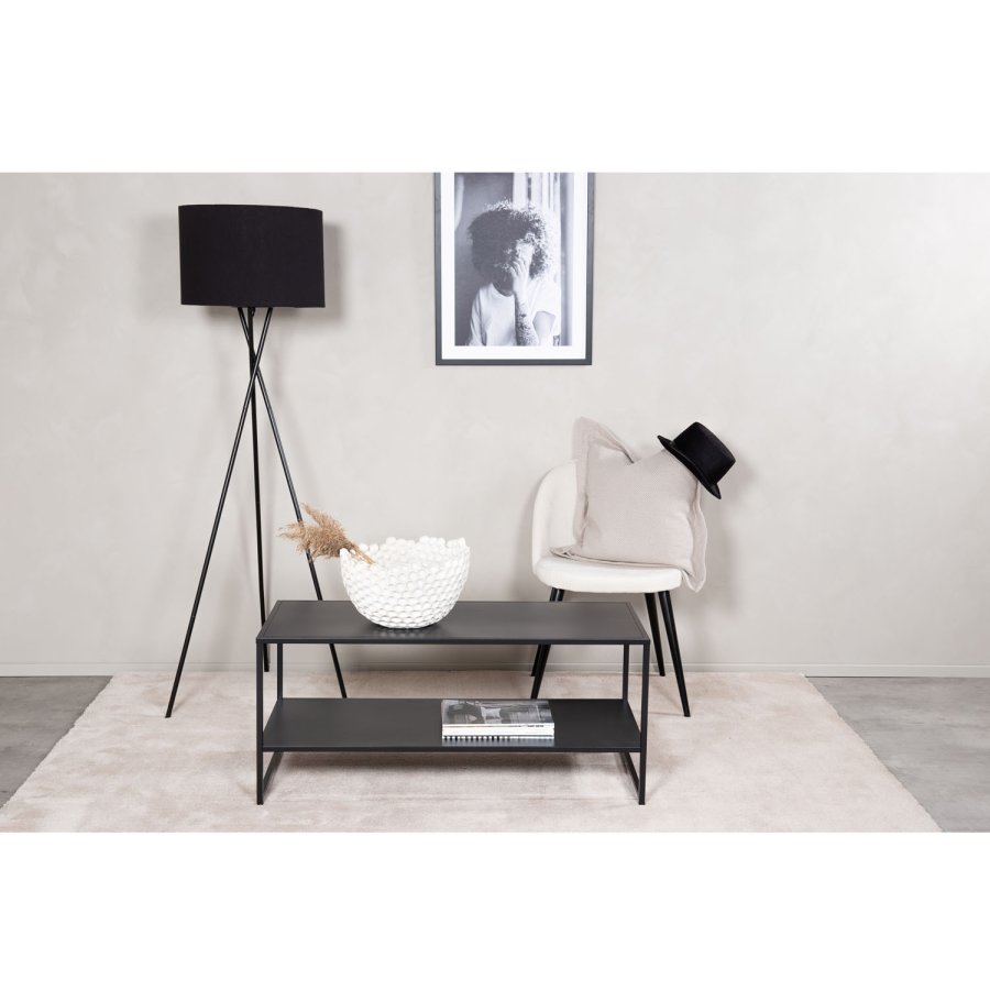 VENTURE DESIGN Steel sofabord, m. hylle - sort stl (101,6x43,2)