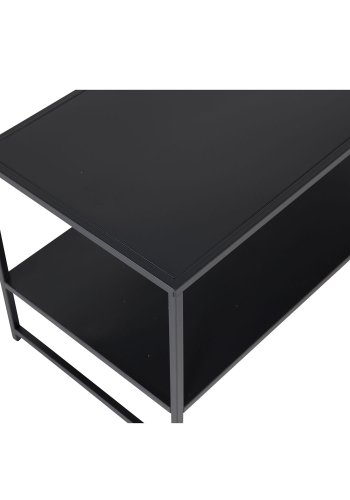 VENTURE DESIGN Steel sofabord, m. hylle - sort stl (101,6x43,2)