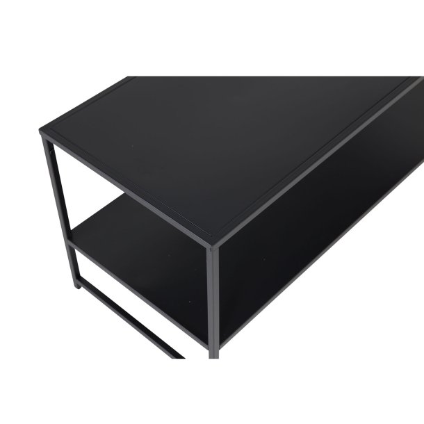 Staal sofabord, m. hylde - sort stl (101,6x43,2)
