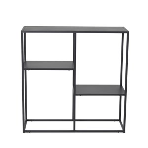 VENTURE DESIGN Staal konsolbord, m. 2 hylder - sort stl (80x26)