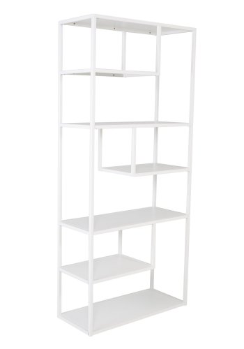VENTURE DESIGN Bokhylle i stl - hvitt stl (H:188cm x85cm x 35cm)