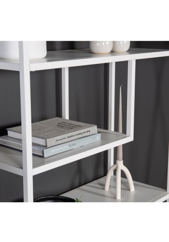 VENTURE DESIGN Bokhylle i stl - hvitt stl (H:188cm x85cm x 35cm)