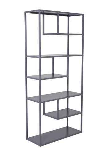 VENTURE DESIGN Bokhylle i stl - lysegr stl (H:188cm x85cm x 35cm)
