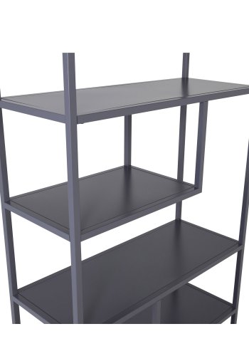 VENTURE DESIGN Bokhylle i stl - lysegr stl (H:188cm x85cm x 35cm)