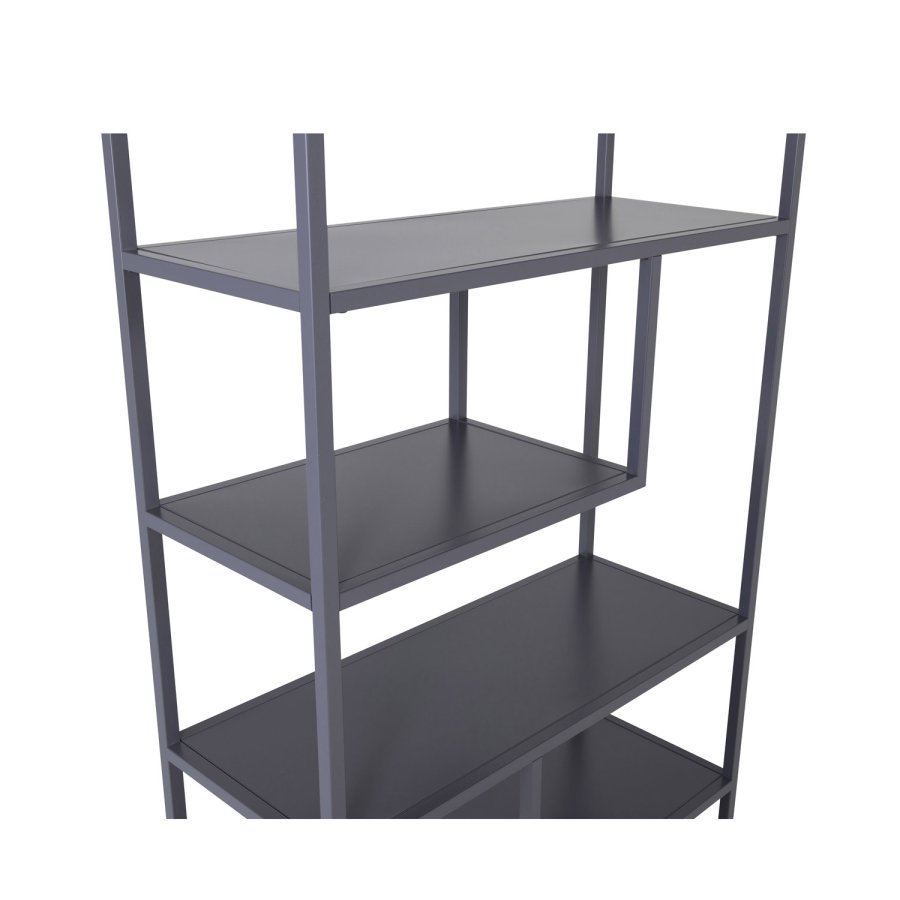 VENTURE DESIGN Bokhylle i stl - lysegr stl (H:188cm x85cm x 35cm)