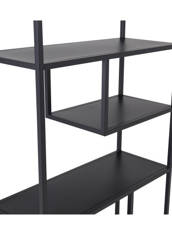 VENTURE DESIGN Bokhylle i stl - svart stl (H:188cm x85cm x 35cm)
