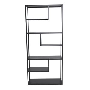 VENTURE DESIGN Staal reol - sort stl(H:188cm x85cm x 35cm)