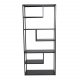VENTURE DESIGN Bokhylle i stl - svart stl (H:188cm x85cm x 35cm)