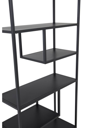VENTURE DESIGN Bokhylle i stl - svart stl (H:188cm x85cm x 35cm)