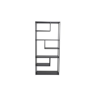 VENTURE DESIGN Bokhylle i stl - svart stl (H:188cm x85cm x 35cm)