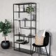 VENTURE DESIGN Bokhylle i st�l - svart st�l (H:188cm x85cm x 35cm)