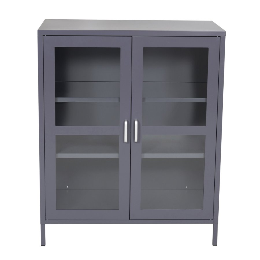 VENTURE DESIGN Acero Lavt skap, m. 2 drer og 2 hyller - lysegr stl