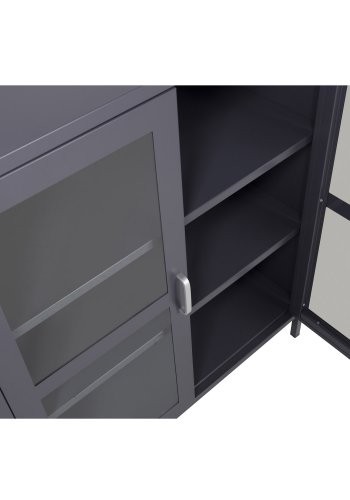 VENTURE DESIGN Acero Lavt skap, m. 2 drer og 2 hyller - lysegr stl