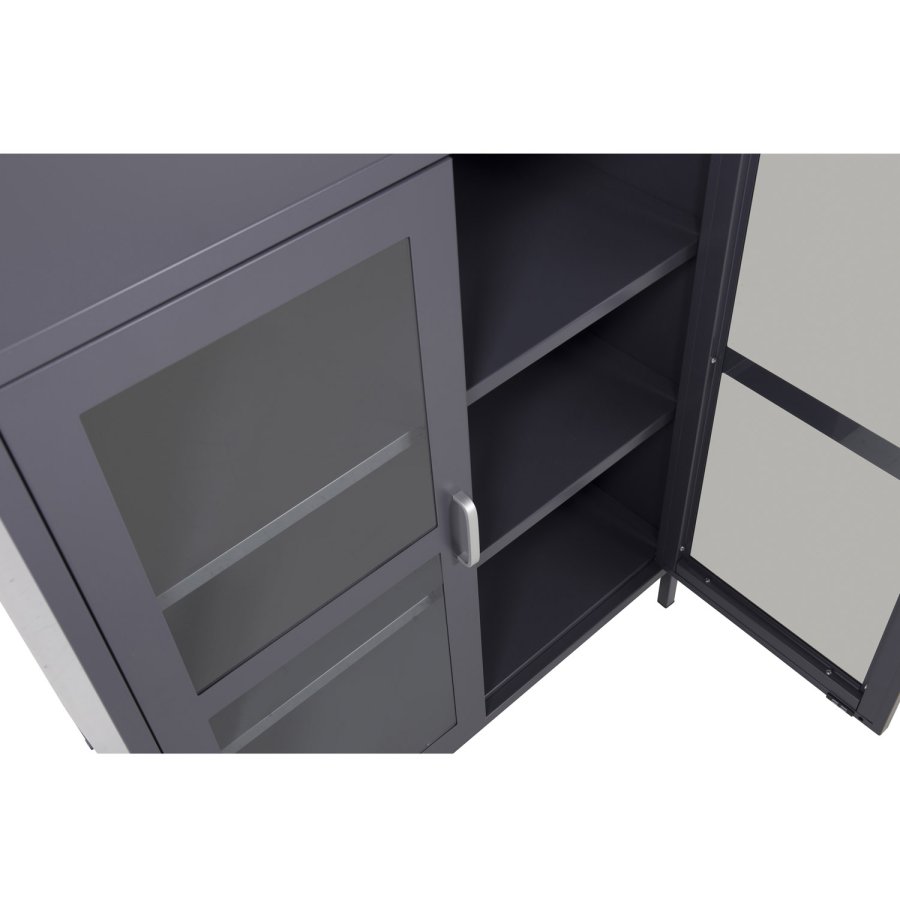 VENTURE DESIGN Acero Lavt skap, m. 2 drer og 2 hyller - lysegr stl