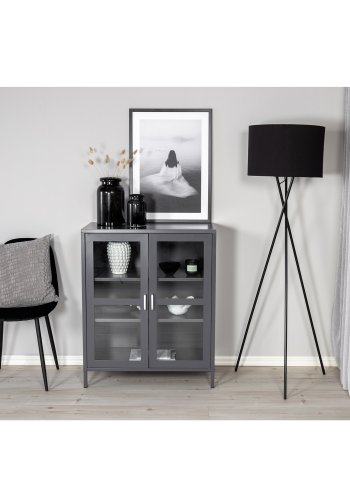 VENTURE DESIGN Acero Lavt skap, m. 2 drer og 2 hyller - lysegr stl