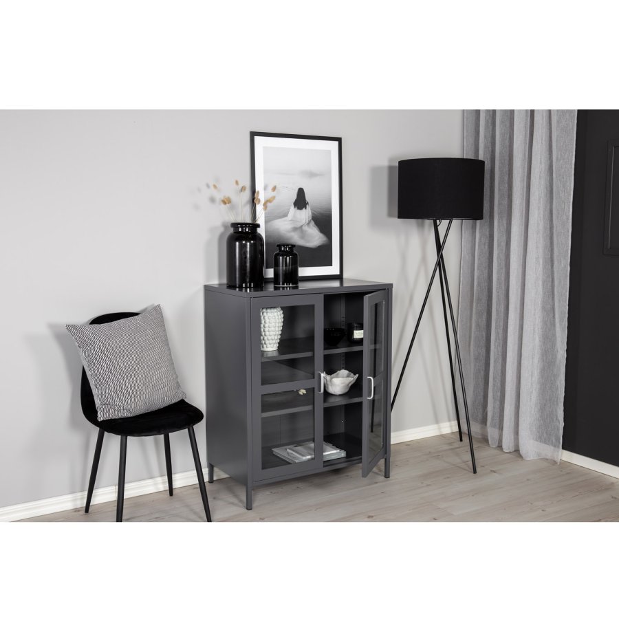 VENTURE DESIGN Acero Lavt skap, m. 2 drer og 2 hyller - lysegr stl