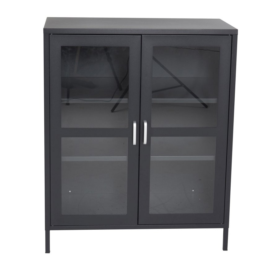 VENTURE DESIGN Acero Lavt skap, m. 2 drer og 2 hyller - sort stl