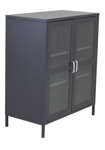 VENTURE DESIGN Acero Lavt skap, m. 2 drer og 2 hyller - sort stl