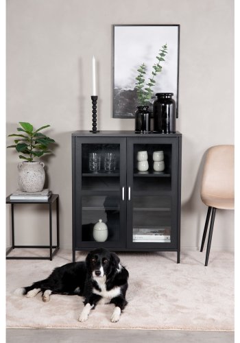 VENTURE DESIGN Acero Lavt skap, m. 2 drer og 2 hyller - sort stl