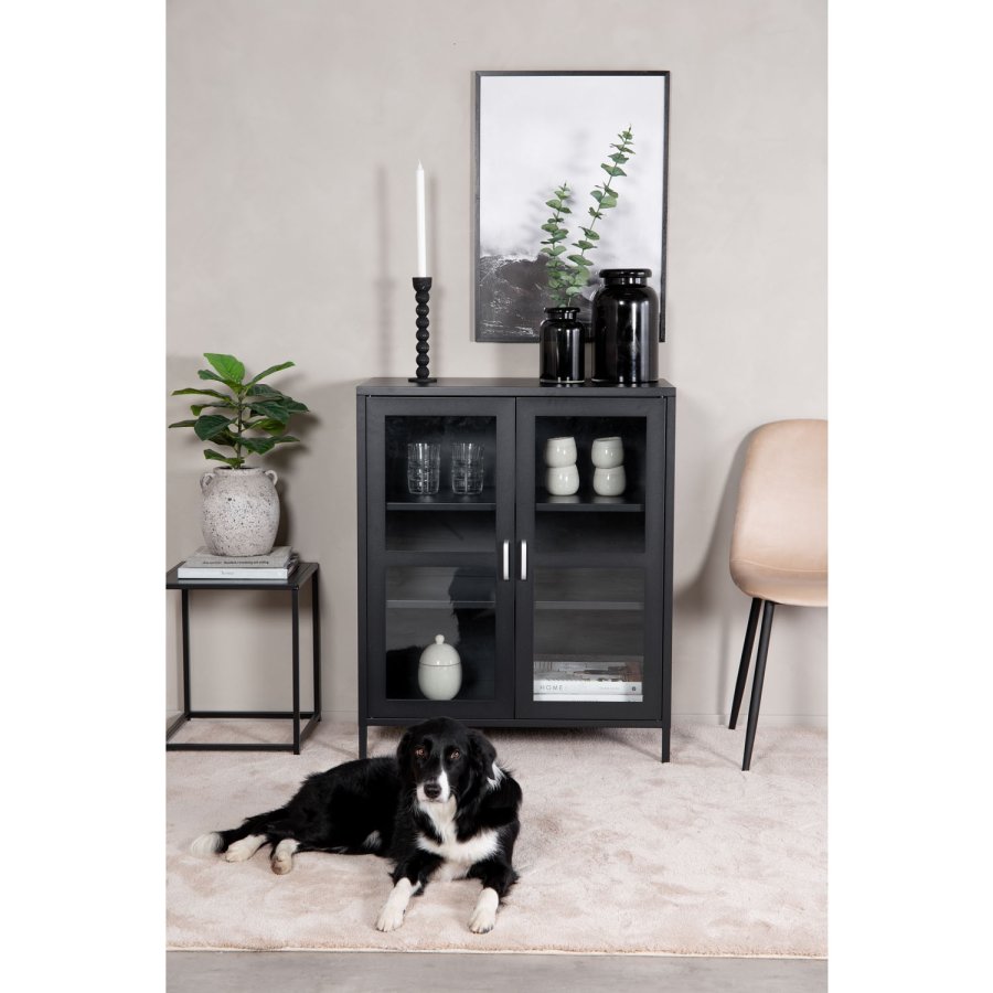 VENTURE DESIGN Acero Lavt skap, m. 2 drer og 2 hyller - sort stl