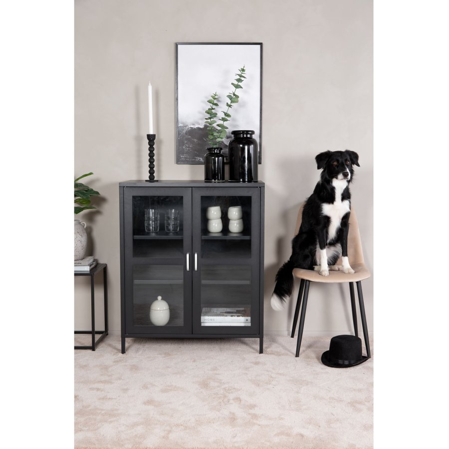 VENTURE DESIGN Acero Lavt skap, m. 2 drer og 2 hyller - sort stl